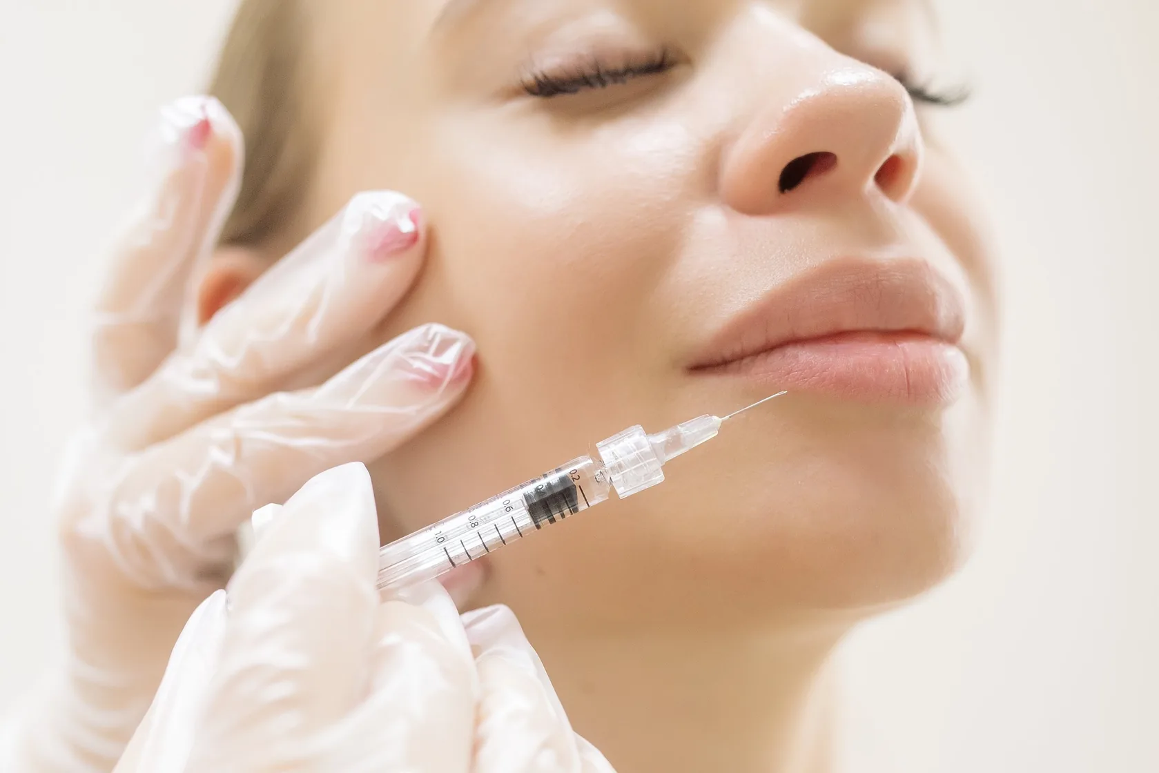medical dermatology woman close-up-woman-during-lip-filler-procedure